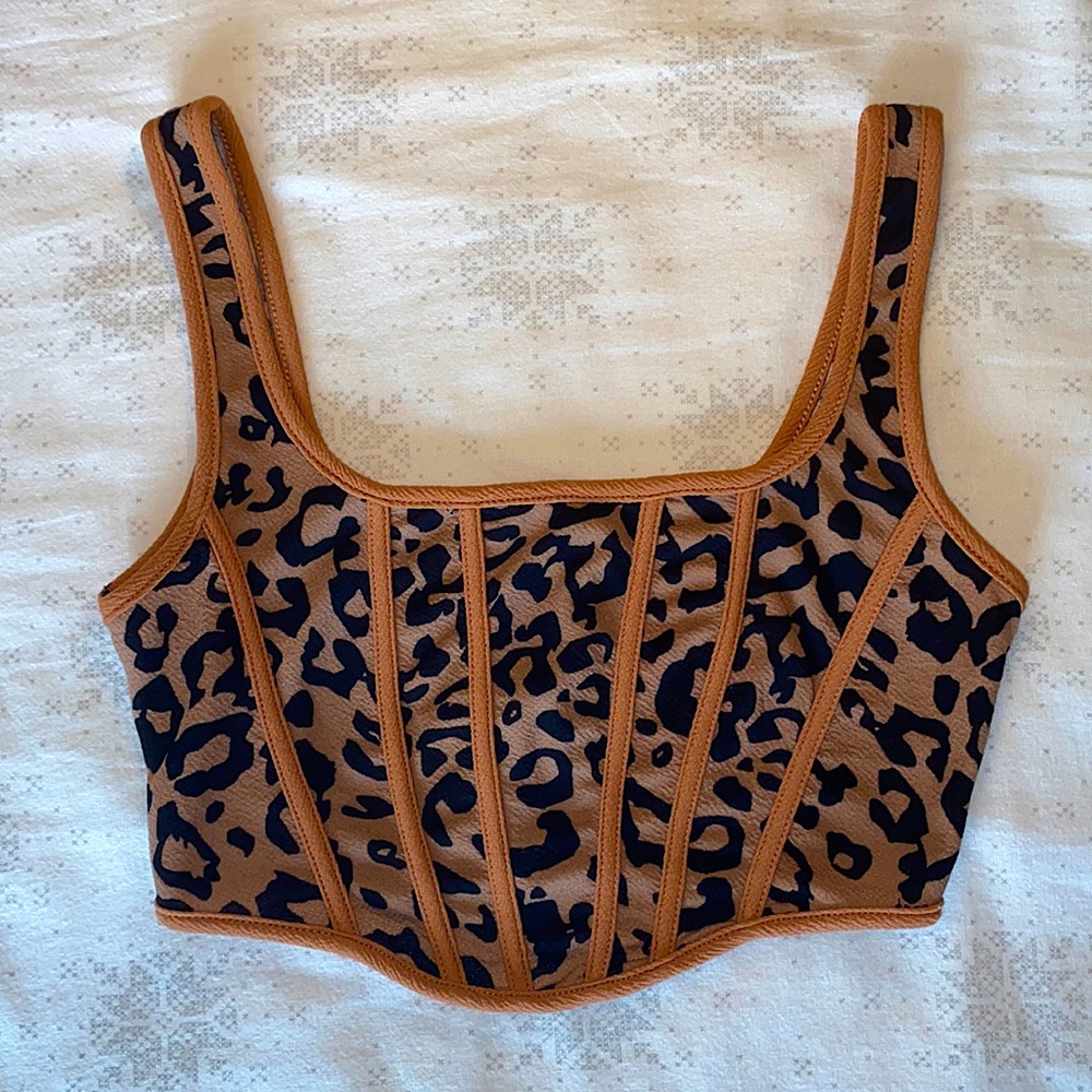 leopard print corset